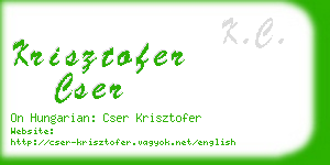 krisztofer cser business card